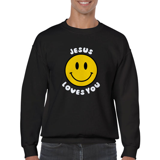 Jesus Loves You Crewneck Sweatshirt, black